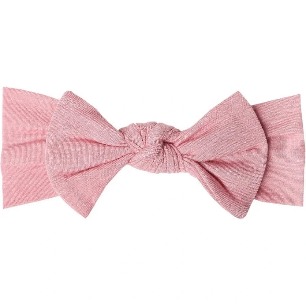 Copper Pearl Knit Baby Headband Bow